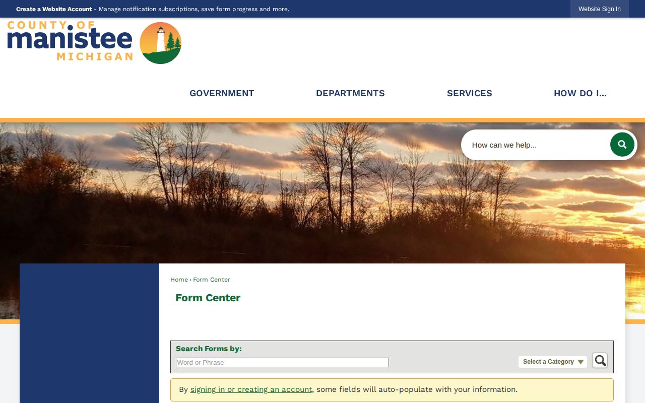 Manistee County corrections contact form for same-day arrest questions